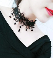 Neo-Gothic Black Sexy Lace Chokers Necklace for Women Fashion Retro Clavicle Chain Halloween Collar Y2K Decoration Jewelry Gifts