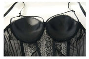 Gothic corset Bustier With Cup Girdle Set With Straps Transparent Underwear Women Tops Lingerie Corsets with G-String