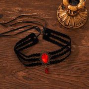 Gothic Style Choker Necklace For Women Personalized Lace Rose Blossom Neck Chain Niche Lolita Neck Accessory Halloween Jewelries