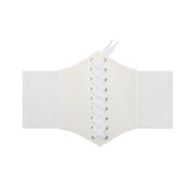 Gothic Women Corset Belt Fashion PU Leather Female Lace-up Corset Belts Slimming Waist Retro Wide Belt for Girl Black Corset Top