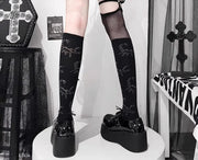 Gothic Punk Thi Heel oes Women's Spring 2025 New Sle Sweet Cool Spicy Platform Slip-On Faionable Casual Loers