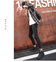 Men's High-top Boots in Solid Color Retro Style Fashionable Flat and Durable Handcrafted All-season Outdoor Work Boots