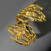 Gothic Teeth Vampire Ring For Men Women Retro Creative Hiphop Half Face Skull Mask Rings Punk Party Jewelry