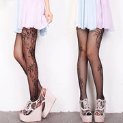 Woman Girls Gothic Cartoon Fishnet Stockings Snake Kuromies Skull Socks Mesh Tights Panties Lolita Plus Size Pantyhose Leggings