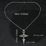 A Fashionable and Personalized Retro Gothic Nail Cross Skull Cross Pendant Necklace Halloween Necklace
