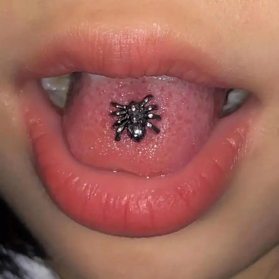 1PC Spider Tongue Piercing Ring Simple Punk Style Body Jewelry Halloween Decoration Y2K