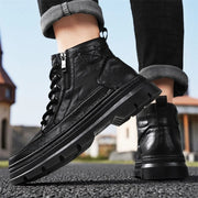 Men's High Top Boots Are Fashionable and Versatile Easy To Match with Lightweight and Non Slip British Style Men's Casual Shoes
