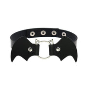 Choker Collar Necklace Woman Black Punk Sexy PU Leather Heart Lock Key Spike Chocker Gothic Cosplay Accessories Party Jewelry