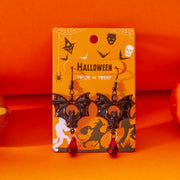 Gothic Bat Earrings Black Red Crystal Fringe Drop Pendant Dark Halloween Dangle Jewelry For Women Men Party Accessories Gifts