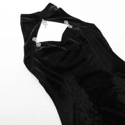 Goth Dark Elegant Evening Velvet Cheongsam Dresses Mall Gothic Lace Flare Sleeve Crop Tops Grunge Split Cut Out Partywear Dress