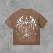 Vintage Gothic Print Graphic Acid Washed T-shirt unisex casual and comfortable selected quality graphic t shirts