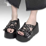 Women Chunky Platform Sandals Women Fashion Summer Beach Thick Bottom Shoes for Women Plus Size Fashion Wedge Heel Sandals 2025