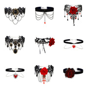 Gothic Style Choker Necklace For Women Personalized Lace Rose Blossom Neck Chain Niche Lolita Neck Accessory Halloween Jewelries
