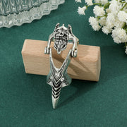 Gothic Punk Ring Rock Scroll Joint Armor Knuckle Metal Full Finger Claw Rings Halloween Unisex Adjustable Ring Vintage Jewelry