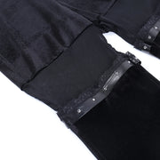 Gothic Dark Fashion Flared Pants Women's Sexy Suede Embossed Long Pant Spicy Girl Trousers