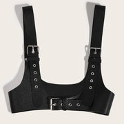 Corset Belt U Leather Harness Top Wide Waistband Street Style Punk Belt Chest Corset Leather Adjustable Gothic Suspender Female