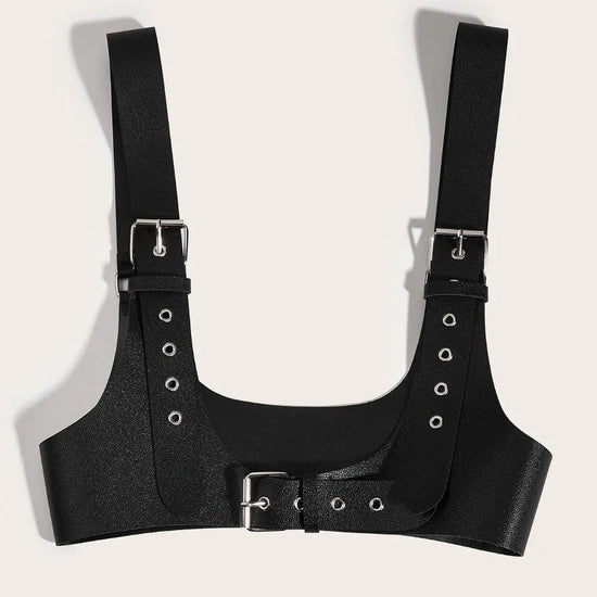Corset Belt U Leather Harness Top Wide Waistband Street Style Punk Belt Chest Corset Leather Adjustable Gothic Suspender Female
