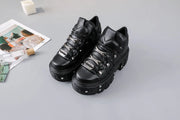 New Arrival Dark Gothic Dad Shoes | Heavy - Metal Punk Thick - Soled Women's Boots