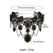 Gothic Style Choker Necklace For Women Personalized Lace Rose Blossom Neck Chain Niche Lolita Neck Accessory Halloween Jewelries
