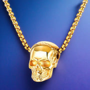 Gothic Skull Necklace for Men Women Stainless Steel Pendant Chain Halloween Jewelry Gift Gold Silver Black Plated