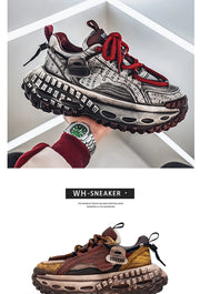Gothic Style Trend Men Chunky Sneakers Street Fashion Men's Sports Shoes Comfortable Low Cut Casual Sneakers Male Heighten Shoes
