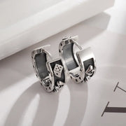 Gothic Full Skull Hoop Earrings Ghost Head Hypoallergenic Earrings Men\'s Cool Punk Rock Trend Jewelry