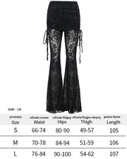 Gothic Dark Fashion Flared Pants Women's Sexy Suede Embossed Long Pant Spicy Girl Trousers