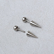 2Pcs Stainless Steel Gothic Punk Black Piercing Earrings Women Men Popular Spike Tip Cone Personality Studs Earring Body Jewelry
