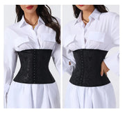 Women's Gothic Corset Waist Trainer Shaping Top with 3 Hooks and Bust Support Slimming Bodysuit for Layering or Outerwear Sty