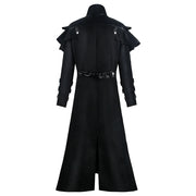 Vintage Medieval Long Trench Coat Gothic Double Breasted Jacket Men's Steampunk Overcoat Victorian Cosplay Tailcoat