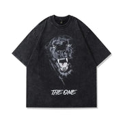 Gothic T Shirt Men Women Leopard Anime Print Oversized Summer Short Sleeve T Shirt Harajuku Fashion Streetwear Hip Hop T Shirt