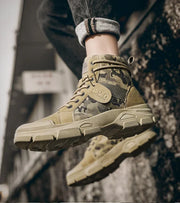 Camouflage Men's Boots Trendy Casual Workwear Shoes Medium Top Boots Retro Hiking Trekking Climbing Desert Boots Motocross Boots