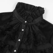 Gothic Women's Mid-Length Coat - Autumn/Winter Stylish Slim Trench Coat Dark-Style Stand-Collar Court Tailcoat