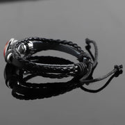 Freemasonry Design Vintage Leather Rope Bracelet Art Multilayer Braided Bracelets Bangles Handmade Charm Jewelry Gift