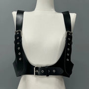Corset Belt U Leather Harness Top Wide Waistband Street Style Punk Belt Chest Corset Leather Adjustable Gothic Suspender Female
