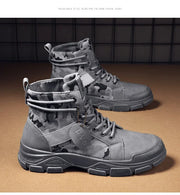 Camouflage Men's Boots Trendy Casual Workwear Shoes Medium Top Boots Retro Hiking Trekking Climbing Desert Boots Motocross Boots