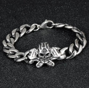 Gothic Style Silver Color Skull Chain Bracelet for Men Rock Party Jewelry Biker Bracelet Gift
