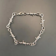 Hip-hop Gothic Punk Small Wire Brambles Iron Unisex Choker Bracelet Women Style Barbed Wire Little Thorns Bracelet Choker Gifts