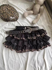 Gothic Skirt Women Clothing Sexy leopard A-Line Vintage Streetwear Sweet Girl Tutu Aesthetic Punk Mini Skrits Grunge Kpop Skirts