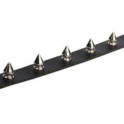 Black PU Leather Choker Necklace For Women Men Cool Punk Gothic  Spike Biker Choker PU Leather Collar Studded Rock Necklace