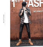 Men's High-top Boots in Solid Color Retro Style Fashionable Flat and Durable Handcrafted All-season Outdoor Work Boots