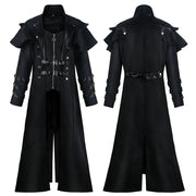 Vintage Medieval Long Trench Coat Gothic Double Breasted Jacket Men's Steampunk Overcoat Victorian Cosplay Tailcoat