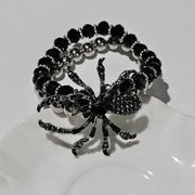 Gothic Dark Spider Necklace Bracelet Ring for Women Exaggerated Black Crystal Spider Halloween Accessories Jewelry Party Gifts