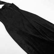 Goth Dark Elegant Evening Velvet Cheongsam Dresses Mall Gothic Lace Flare Sleeve Crop Tops Grunge Split Cut Out Partywear Dress