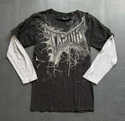 2000s Gothic T shirt Suffering Skeleton Print Top Y2K Angel Hip Hop Harajuku Street Plus Size Loose T shirt Fashion Clothing