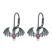 Gothic Bat Earrings 925 Sterling Silver Halloween Leverback Earrings Jewelry Halloween Christmas Gifts for Women