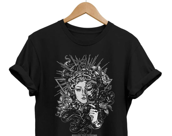Goth Style Man T-shirt Witchy Graphic Tees Gothic Men Gifts Alternative Clothing Retro Streetwear High-quality Crew Me Tee