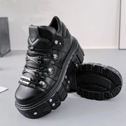 New Arrival Dark Gothic Dad Shoes | Heavy - Metal Punk Thick - Soled Women's Boots