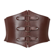 Fashionable Gothic Corset Belt Triple Buckle with Black Rivet Studs Elastic Waspie Waistband for Punk Women Perfect for Coats