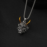 Gothic Prajna Mask Necklace for Women Men Hip Pop Punk Ghost Mask Choker DIY Jewelry Jewelry Making Pendant Accessories